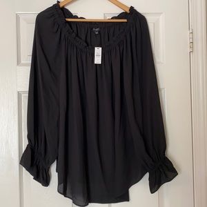 NWT Talbots Woman Black Blouse